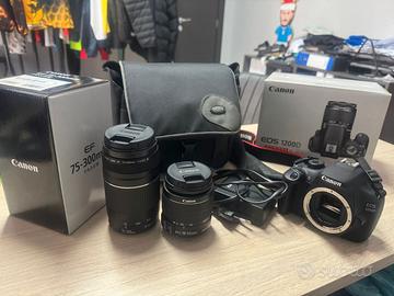 Canon Eos 1200 D con 2 obiettivi.
