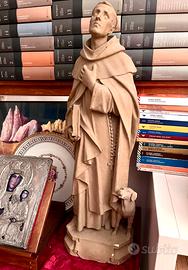 Statua in gesso/ Santo con cagnolino