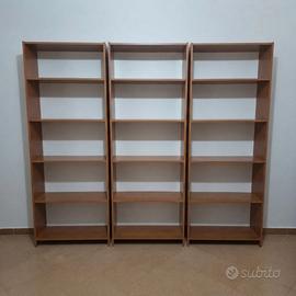 librerie legno rovere tre librerie quattro ripiani