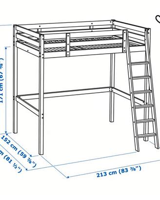 Ikea Struttura per letto a soppalco  con materasso
