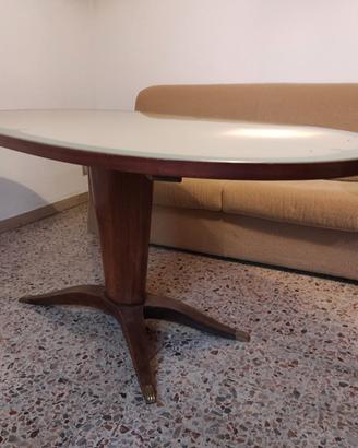 Tavolo legno e cristallo vintage