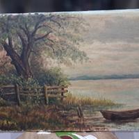 Dipinto olio su tela moffa rino