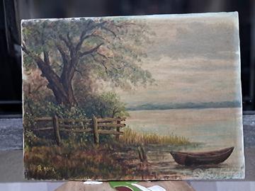 Dipinto olio su tela moffa rino