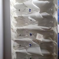 6 bicchieri cristallo con argento 925