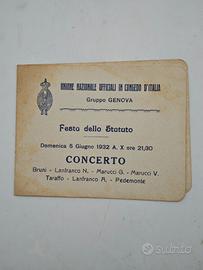 1932 Genova Programma Concerto UNUCI