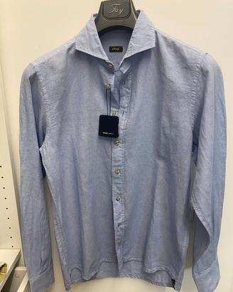 Camicia FK uomo lino cotone blu tg S nuova