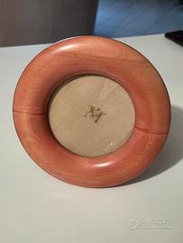 Portafoto rotondo in legno rosa diametro 17,5 cm