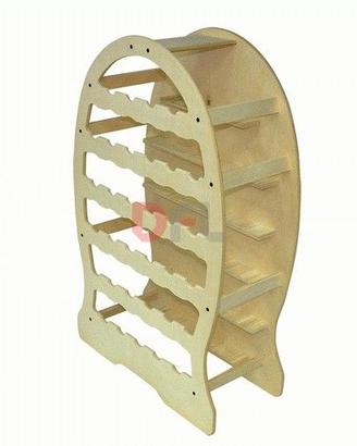 Botte Portabottiglie 33 posti Legno Chiaro