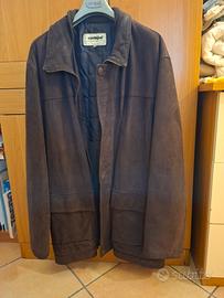 Giacca in vera pelle scamosciata marrone