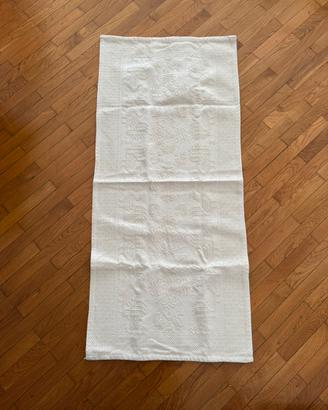 Tappeto runner sardo bianco 130x60 cm