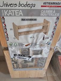 Portabottiglie nuovo in legno beige 