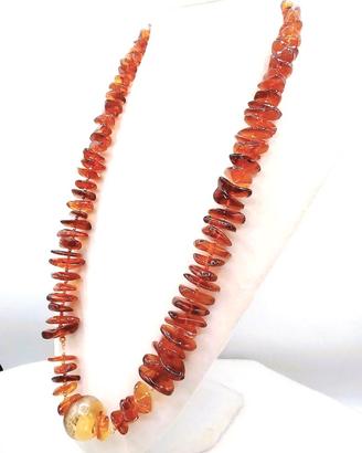 Collana AMBRA del Baltico e Vetro Murano vintage.