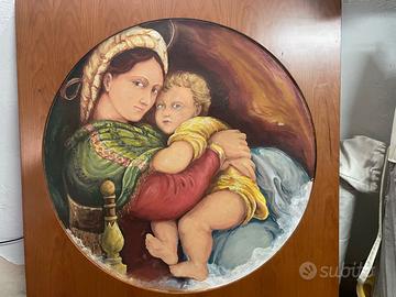 quadro dipinto a mano con cornice in legno