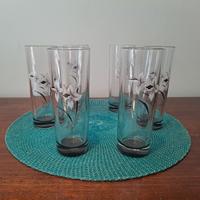 6 bicchieri alti con fiori