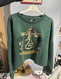 Felpa donna crop harry potter serpeverde taglia L