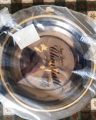Vassoio vintage Chantall Acciaio Inox 18/10 e Oro