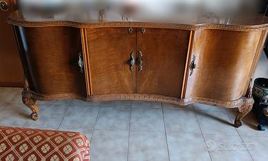 credenza art decò  in radica di noce 
