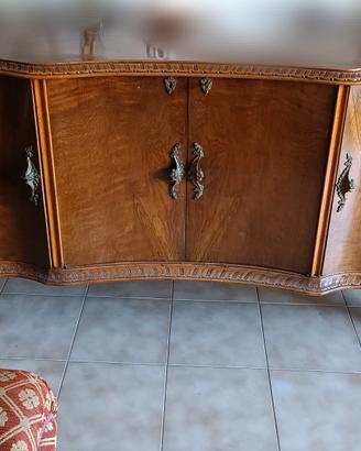 credenza art decò  in radica di noce 