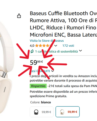 Cuffie wireless ANC Codec LHDC Hi-RES - NUOVO