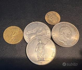 Monete 5 pezzi riproduzioni-riconio