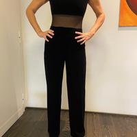 Tuta nera in velluto e tulle