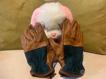 Guanti imbottiti in pelle e tessuto