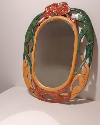 Specchio  e  lume  d'autore in ceramica
