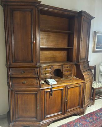 Mobile libreria/secretaire in legno stile classico
