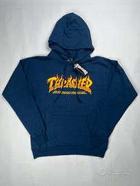 Felpa Thrasher Hoodie Fire Blu