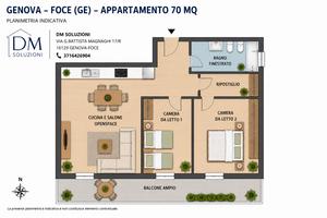 Foce 2 camere luminoso con terrazza vivibile