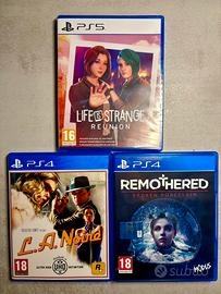 Life is strange, LA Noire, Remothered giochi ps4/5