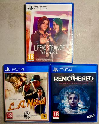 Life is strange, LA Noire, Remothered giochi ps4/5