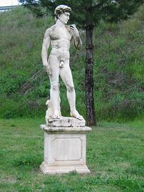 Statua David h 170 in cemento bianco e polvere di