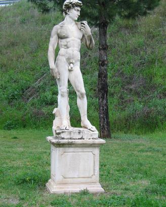 Statua David h 170 in cemento bianco e polvere di
