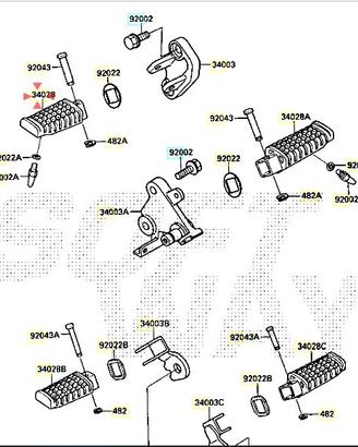 Pedana ant Sx Kawasaki GPZ S 500 340280045