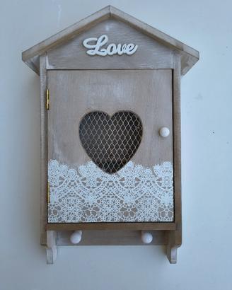 cassetta portachiavi da muro stile shabby