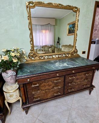 Comò Classico vintage con ripiano in marmo