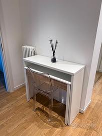 Scrivania moderna bianco opaco/rovere – NUOVA