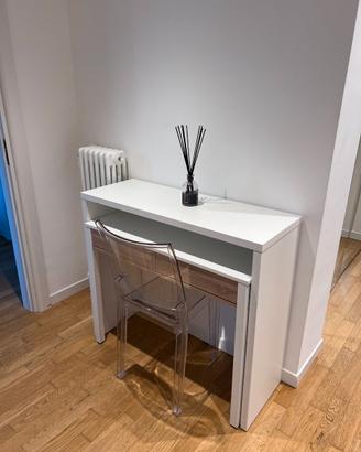 Scrivania moderna bianco opaco/rovere – NUOVA