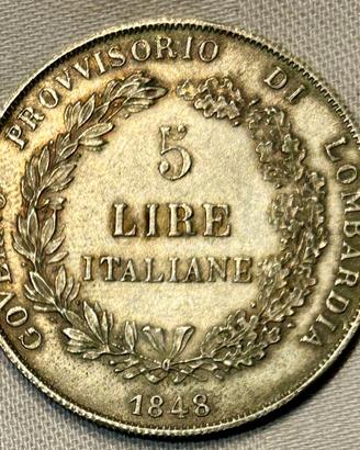 Cinque Lire del Governo Provvisorio di Lombardia