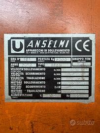 Gru a bandiera 2000 kg. braccio 5 mt