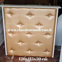 Bancone reception bianco ecopelle oro spedizione