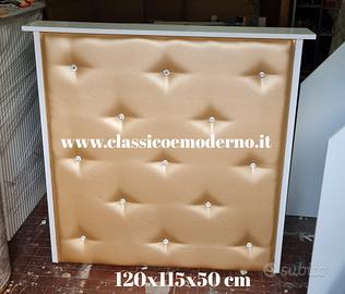 Bancone reception bianco ecopelle oro spedizione