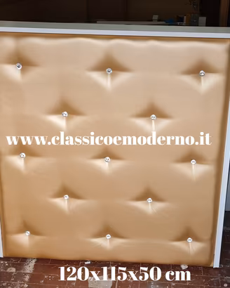 Bancone reception bianco ecopelle oro spedizione