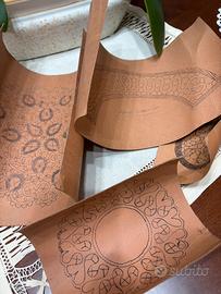 4 disegni in cartone per tombolo