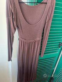 Abito in cotone elasticizzato color marrone