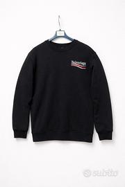 Felpa Balenciaga taglia L nera – logo ricamato