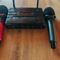 Kit microfoni con ricevitore  karaoke