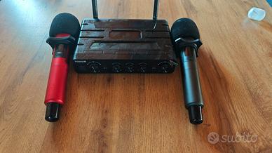 Kit microfoni con ricevitore  karaoke