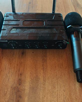 Kit microfoni con ricevitore  karaoke